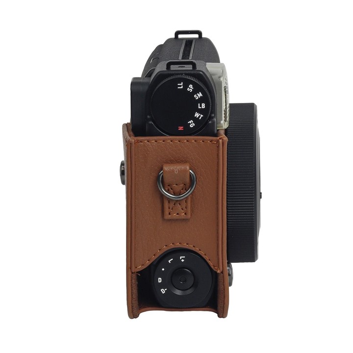 For Fujifilm Instax mini 99 Full Body Camera PU Leather Case Bag with Strap (Brown)