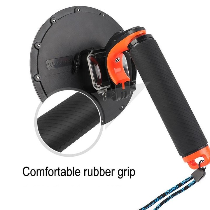 Shutter Trigger + Dome Port Lens Transparent Cover + Floating Hand Grip Diving Buoyancy Stick with Adjustable Anti-lost Strap &