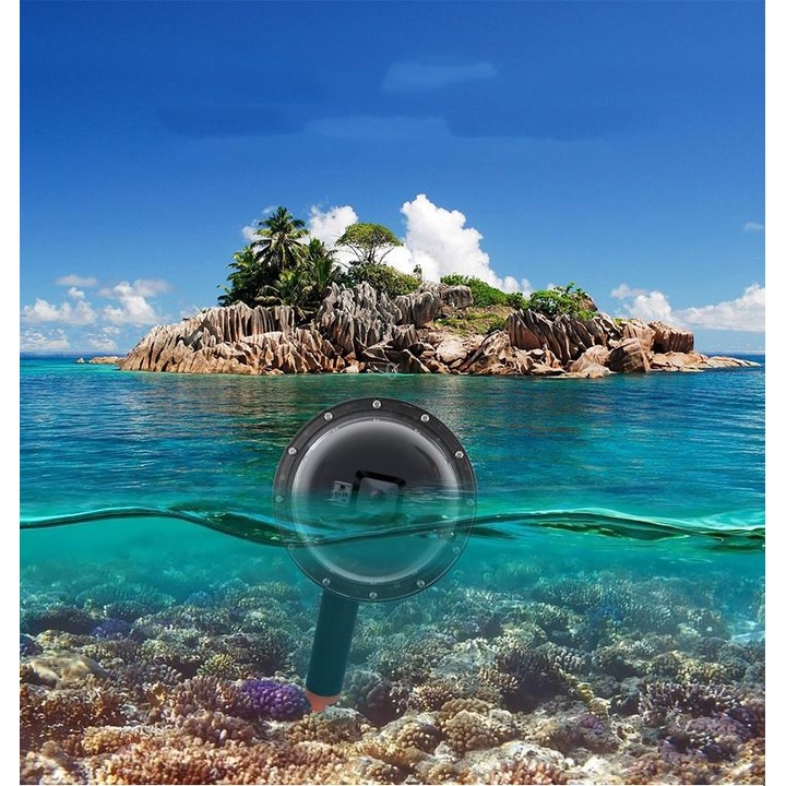 Shutter Trigger + Dome Port Lens Transparent Cover + Floating Hand Grip Diving Buoyancy Stick with Adjustable Anti-lost Strap &