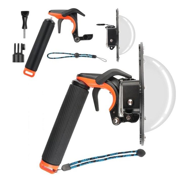 Shutter Trigger + Dome Port Lens Transparent Cover + Floating Hand Grip Diving Buoyancy Stick with Adjustable Anti-lost Strap &