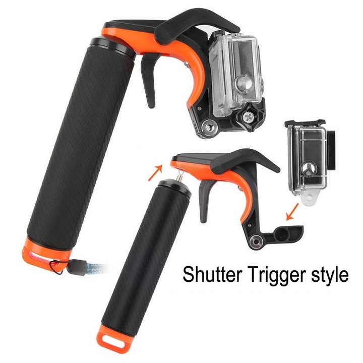 Shutter Trigger + Dome Port Lens Transparent Cover + Floating Hand Grip Diving Buoyancy Stick with Adjustable Anti-lost Strap &
