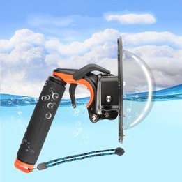 Shutter Trigger + Dome Port Lens Transparent Cover + Floating Hand Grip Diving Buoyancy Stick with Adjustable Anti-lost Strap &