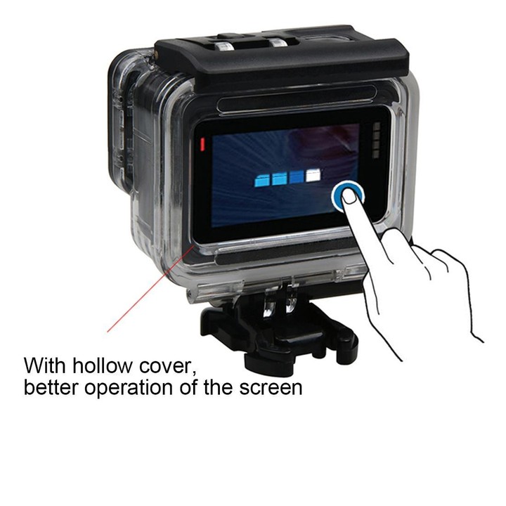 For GoPro HERO6 /5 Waterproof Housing Protective Case + Hollow Back Cover with Buckle Basic Mount & Screw