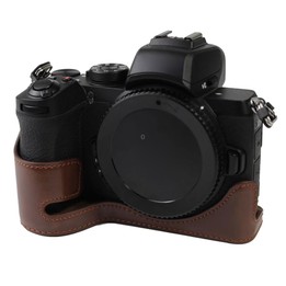 1/4 inch Thread PU Leather Camera Half Case Base for Nikon Z50(Black)