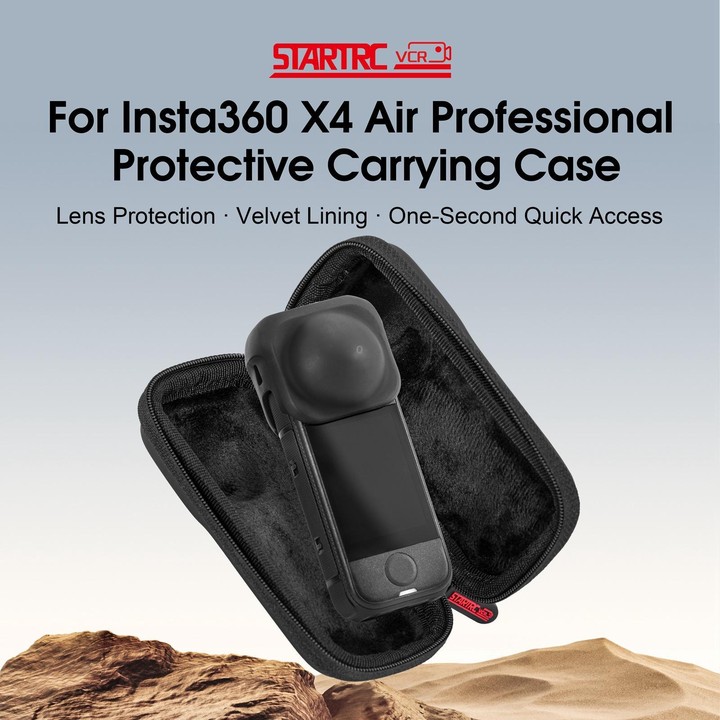 For Insta360 X4 Air STARTRC Camera PU Carry Storage Bag (Black)