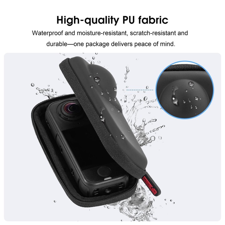 For Insta360 X4 Air STARTRC Camera PU Carry Storage Bag (Black)