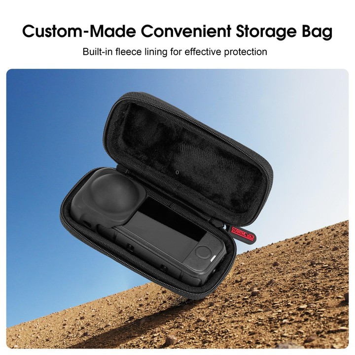 For Insta360 X4 Air STARTRC Camera PU Carry Storage Bag (Black)