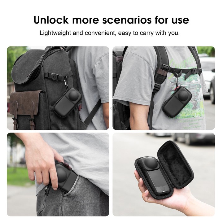 For Insta360 X4 Air STARTRC Camera PU Carry Storage Bag (Black)