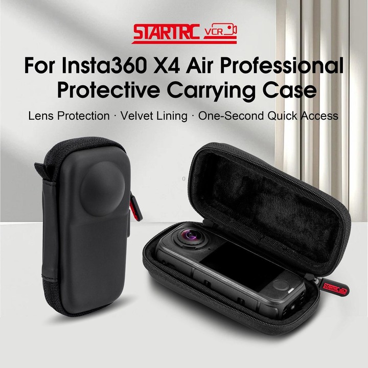 For Insta360 X4 Air STARTRC Camera PU Carry Storage Bag (Black)