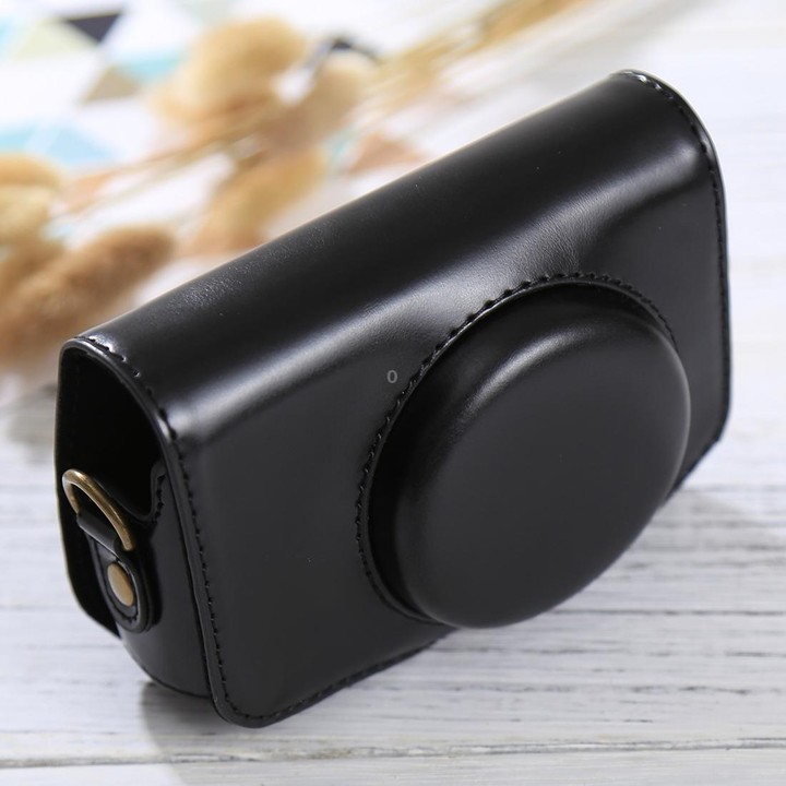 Full Body Camera PU Leather Case Bag with Strap for Canon PowerShot SX730 HS / SX720 HS (Black)