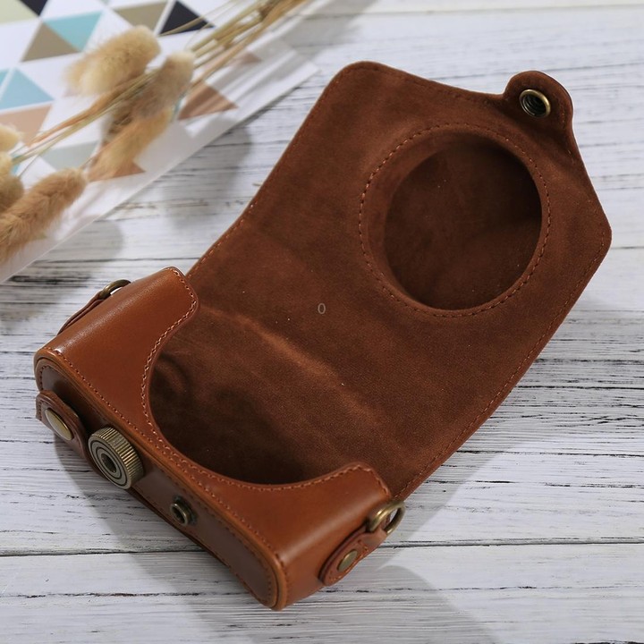 Full Body Camera PU Leather Case Bag with Strap for Canon PowerShot SX730 HS / SX720 HS (Brown)