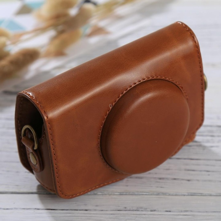Full Body Camera PU Leather Case Bag with Strap for Canon PowerShot SX730 HS / SX720 HS (Brown)
