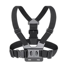 Front Chest Belt Shoulder Strap Mount Holder for GoPro, Insta360, DJI and Other Action Cameras (Black)