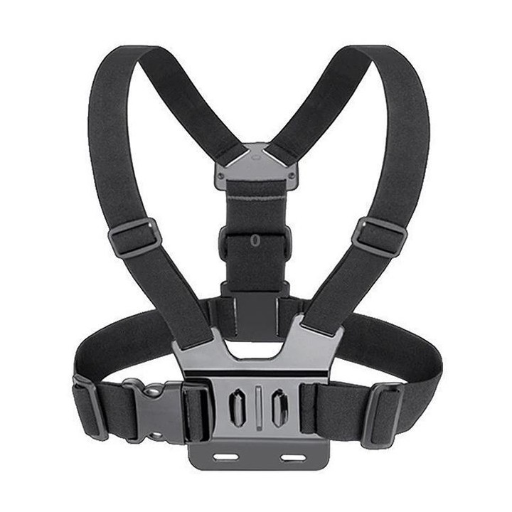 Front Chest Belt Shoulder Strap Mount Holder for GoPro, Insta360, DJI and Other Action Cameras (Black)