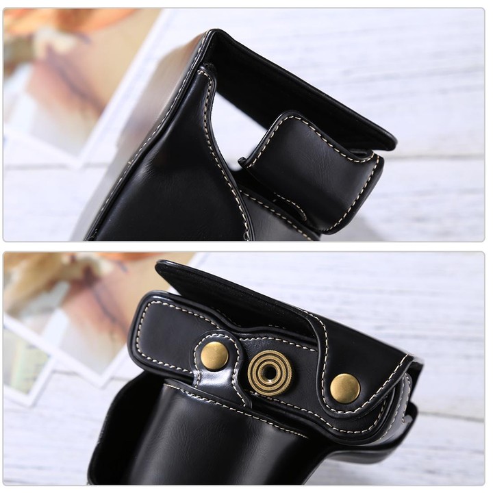 Full Body Camera PU Leather Case Bag with Strap for FUJIFILM X-A3 / X-A2/ X-M1 / X-A10 (16-50mm / 18-55mm / XF 35mm Lens)(Black)
