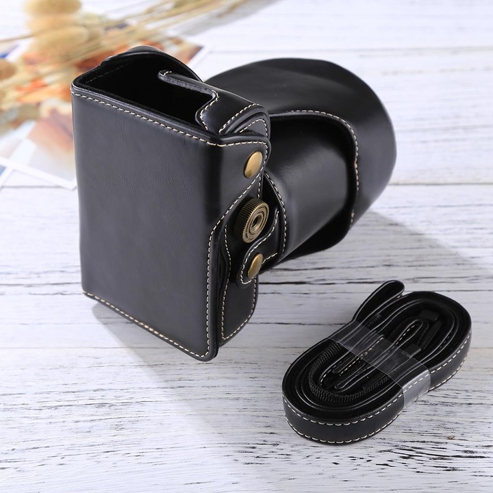 Full Body Camera PU Leather Case Bag with Strap for FUJIFILM X-A3 / X-A2/ X-M1 / X-A10 (16-50mm / 18-55mm / XF 35mm Lens)(Black)