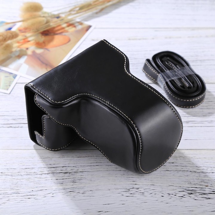 Full Body Camera PU Leather Case Bag with Strap for FUJIFILM X-A3 / X-A2/ X-M1 / X-A10 (16-50mm / 18-55mm / XF 35mm Lens)(Black)