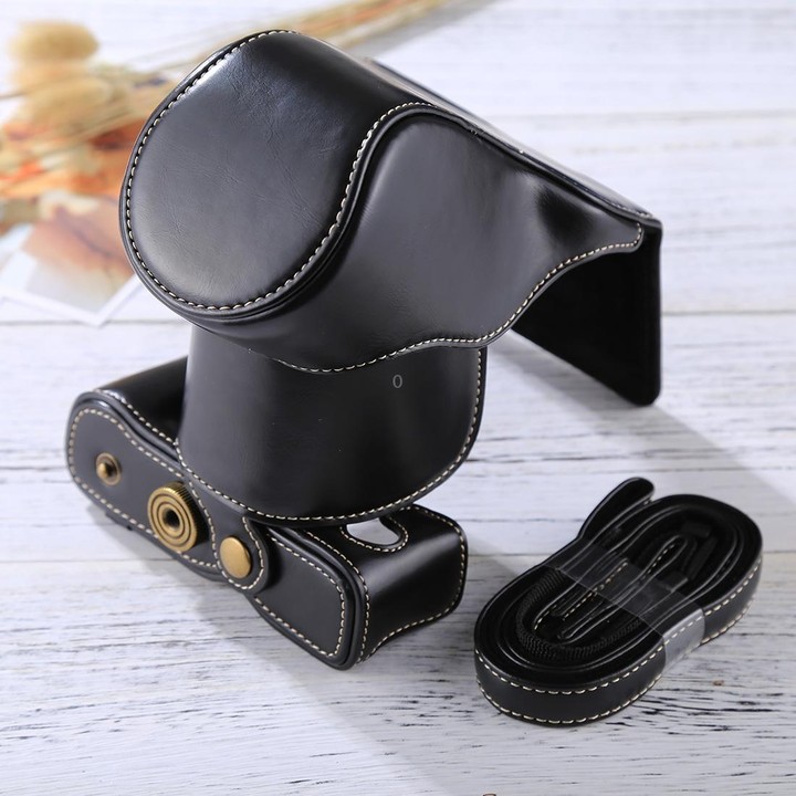 Full Body Camera PU Leather Case Bag with Strap for FUJIFILM X-A3 / X-A2/ X-M1 / X-A10 (16-50mm / 18-55mm / XF 35mm Lens)(Black)