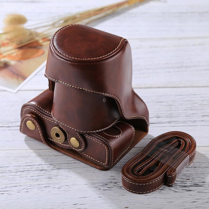 Full Body Camera PU Leather Case Bag with Strap for FUJIFILM X-A3 / X-A2/ X-M1 / X-A10 (16-50mm / 18-55mm / XF 35mm Lens)(Coffee