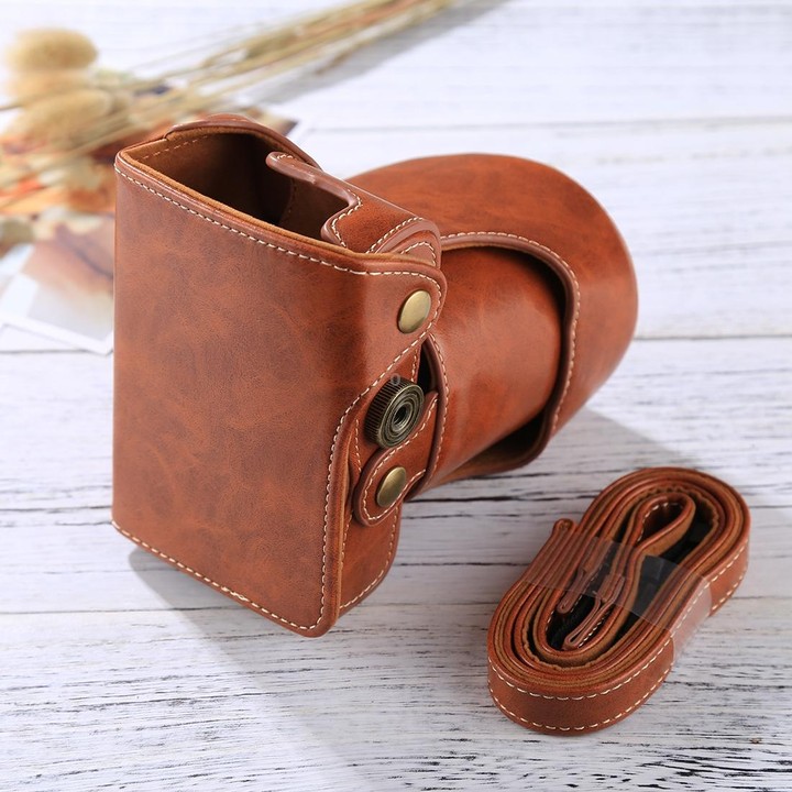 Full Body Camera PU Leather Case Bag with Strap for FUJIFILM X-A3 / X-A2/ X-M1 / X-A10 (16-50mm / 18-55mm / XF 35mm Lens)(Brown)