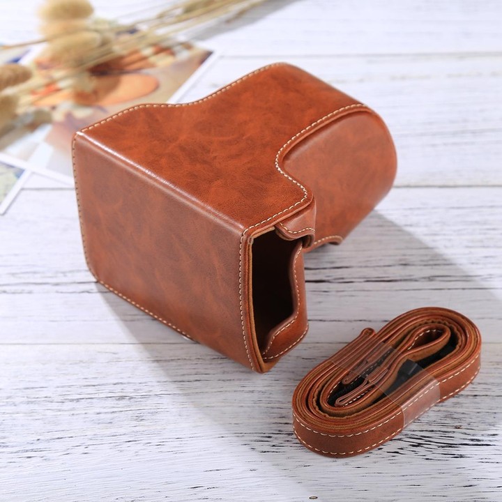 Full Body Camera PU Leather Case Bag with Strap for FUJIFILM X-A3 / X-A2/ X-M1 / X-A10 (16-50mm / 18-55mm / XF 35mm Lens)(Brown)