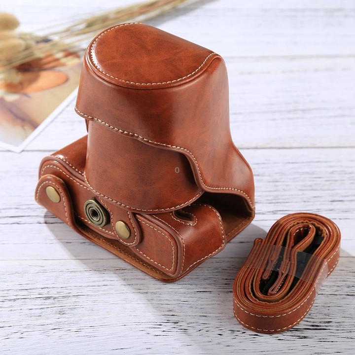 Full Body Camera PU Leather Case Bag with Strap for FUJIFILM X-A3 / X-A2/ X-M1 / X-A10 (16-50mm / 18-55mm / XF 35mm Lens)(Brown)