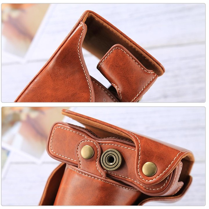Full Body Camera PU Leather Case Bag with Strap for FUJIFILM X-A3 / X-A2/ X-M1 / X-A10 (16-50mm / 18-55mm / XF 35mm Lens)(Brown)