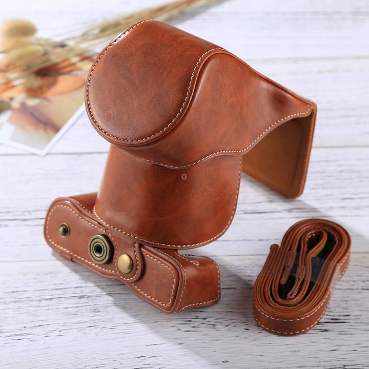 Full Body Camera PU Leather Case Bag with Strap for FUJIFILM X-A3 / X-A2/ X-M1 / X-A10 (16-50mm / 18-55mm / XF 35mm Lens)(Brown)