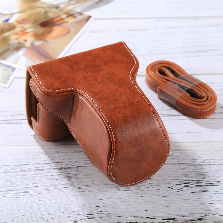 Full Body Camera PU Leather Case Bag with Strap for FUJIFILM X-A3 / X-A2/ X-M1 / X-A10 (16-50mm / 18-55mm / XF 35mm Lens)(Brown)