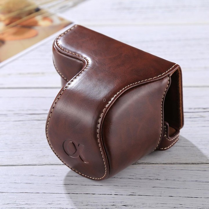 Full Body Camera PU Leather Case Bag with Strap for Sony A5100 / A5000 / NEX-3N (16-50mm / 40.5mm Lens)(Coffee)