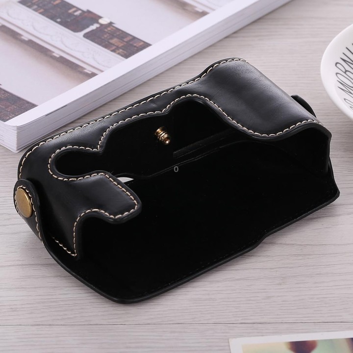 1/4 inch Thread PU Leather Camera Half Case Base for FUJIFILM X-A3 / X-A10(Black)