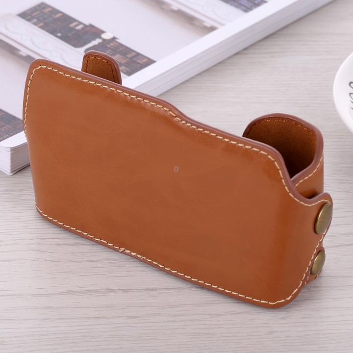 1/4 inch Thread PU Leather Camera Half Case Base for FUJIFILM X-A3 / X-A10(Brown)