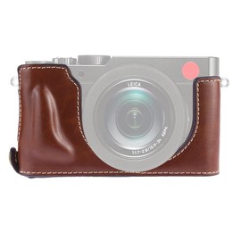 1/4 inch Thread PU Leather Camera Half Case Base for Leica DLUX TYP 109 (Coffee)
