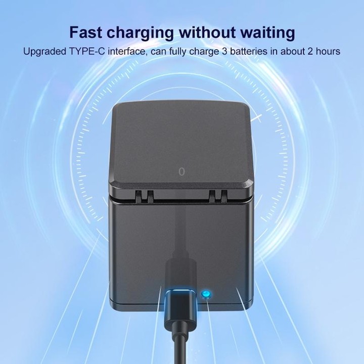 For GoPro HERO13 Black 3-Battery Charging Box Storage Case (Black)
