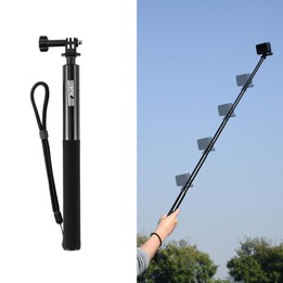 STARTRC 1.3m Handheld Extendable Pole Monopod for DJI, Insta360, GoPro and Other Action Cameras(Black)