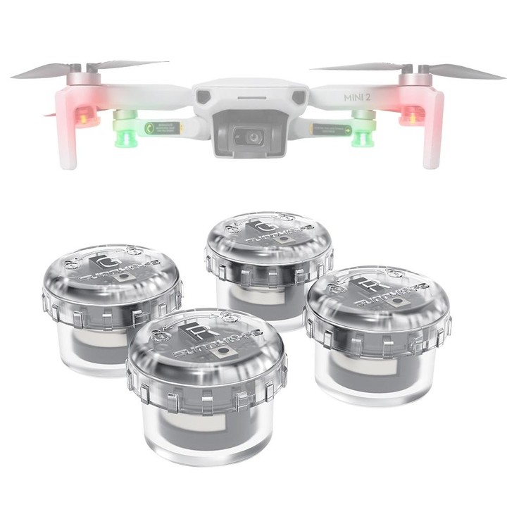 Sunnylife 2-Green + 2-Red Night Strobe LED Light Indicator Light for DJI Mavic 2 / Mini / Mavic Air 2 / FPV