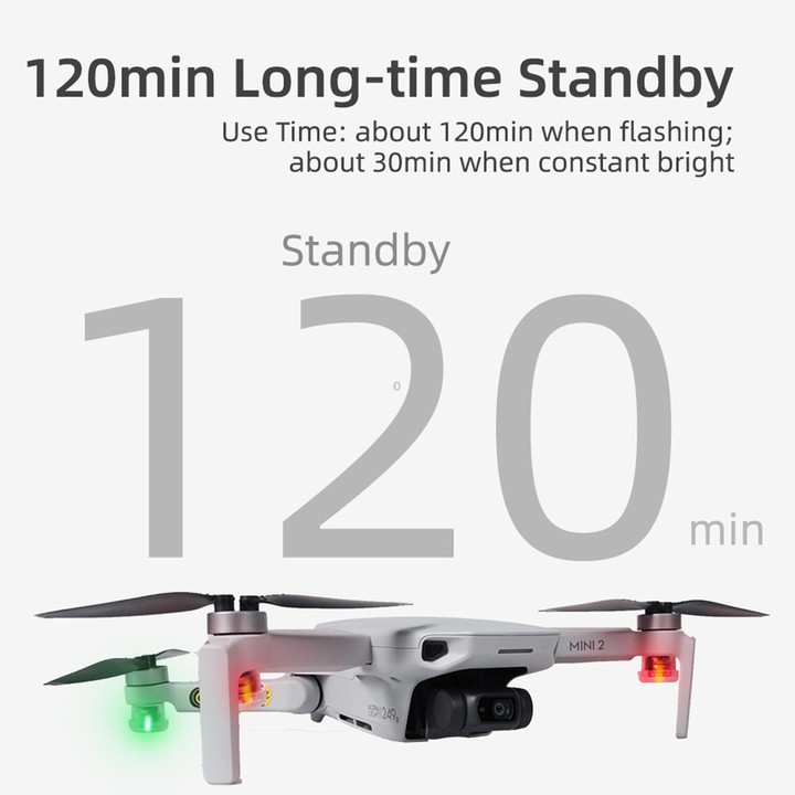 Sunnylife 2-Green + 2-Red Night Strobe LED Light Indicator Light for DJI Mavic 2 / Mini / Mavic Air 2 / FPV