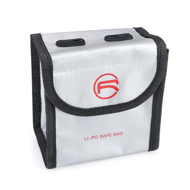 RCSTQ for DJI FPV Combo 2 x Batteries Li-Po Safe Explosion-proof Storage Bag(Silver)