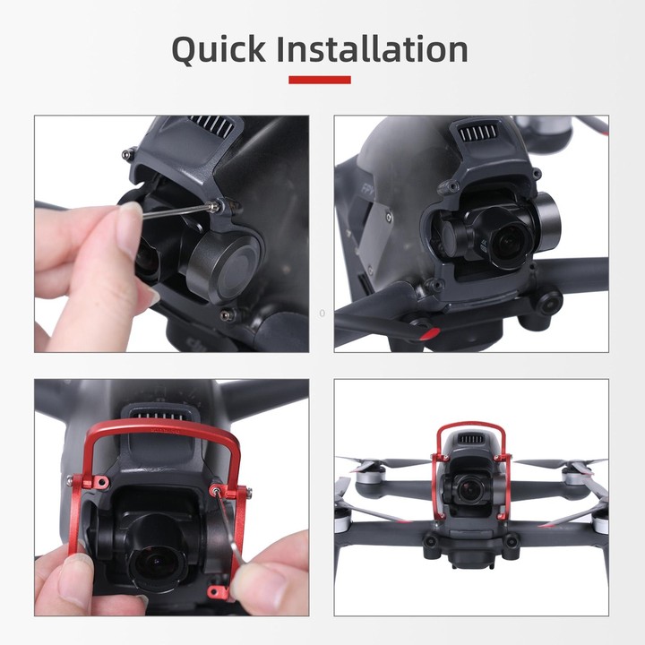 Sunnylife FV-Q9353 Gimbal Bumper Anti-collision Aluminum Alloy Guard Protector Bumper for DJI FPV (Black)