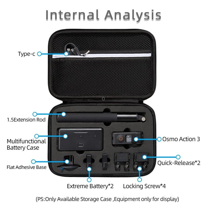 For DJI Osmo Action 3 Carrying Storage Case Bag,Size: 21.5 x 29.5 x 10cm(Black)
