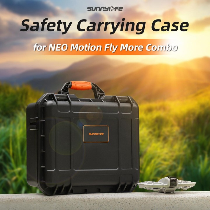 For DJI Neo Sunnylife Safety Carrying Case Large Capacity Waterproof Shock-proof Hard Travel Case (Black)