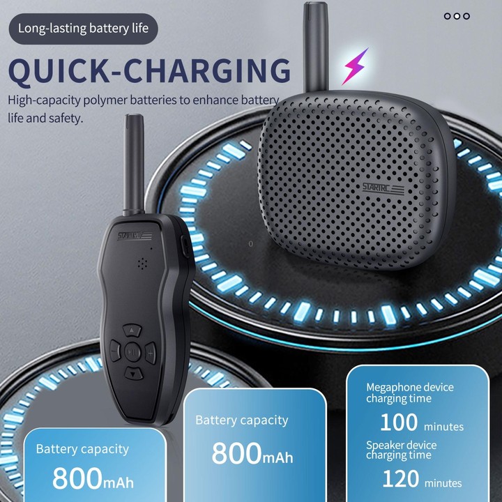 STARTRC Drone Megaphone Wireless Portable Speaker 3KM Control for DJI Mavic / Air / Mini Series (Black)
