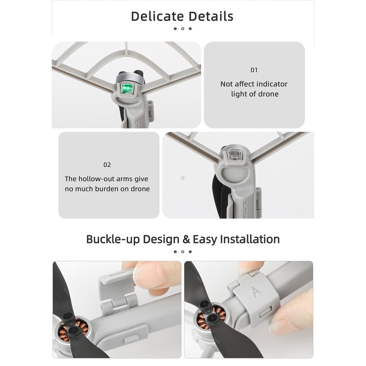 For DJI Mini 4 Pro Sunnylife N4P-KC712 Drone Propeller Protective Guard Anti-collision Ring (Grey)