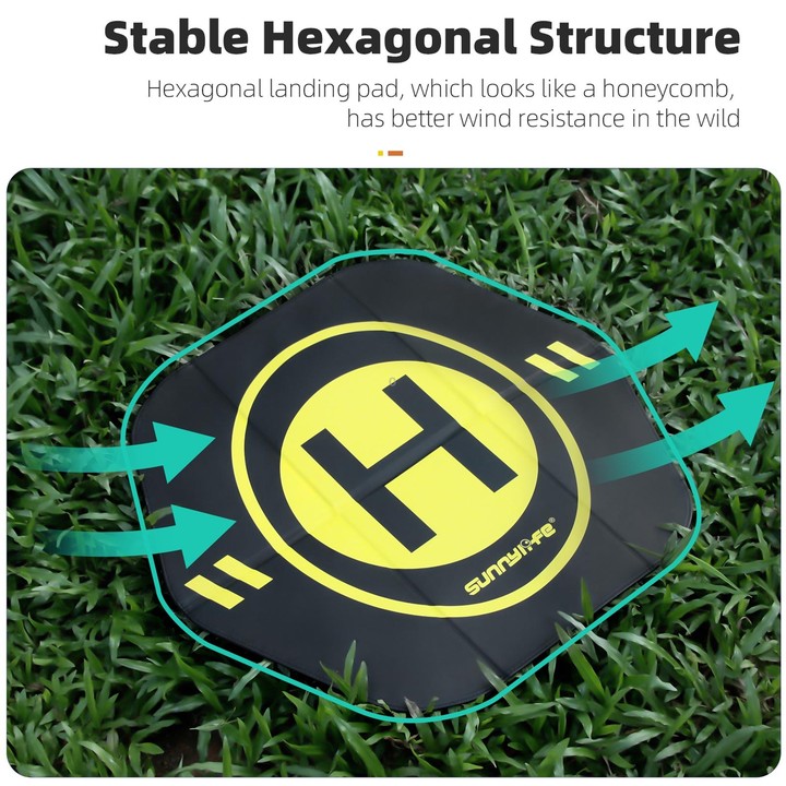 Sunnylife Drone Landing Pad 35cm Fast-Fold Double-Sided Leather Waterproof Helipad for DJI Neo / Avata 1 / 2 / Mini Series (Yell