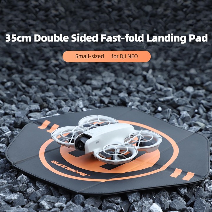Sunnylife Drone Landing Pad 35cm Fast-Fold Double-Sided Leather Waterproof Helipad for DJI Neo / Avata 1 / 2 / Mini Series (Yell