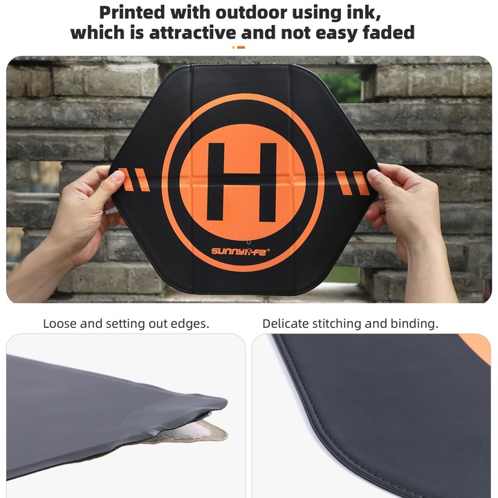 Sunnylife Drone Landing Pad 35cm Fast-Fold Double-Sided Leather Waterproof Helipad for DJI Neo / Avata 1 / 2 / Mini Series (Yell