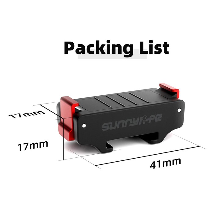 For DJI Osmo 360 / Action 5 Pro / 4 / 3 Sunnylife Magnetic Quick-Release Cold Shoe Adapter Action Camera Fill Light Microphone A