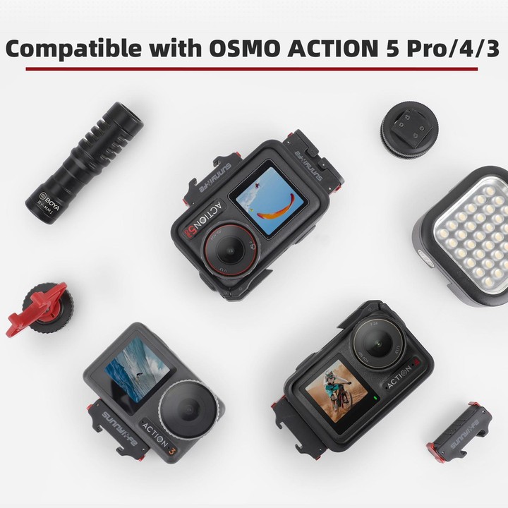 For DJI Osmo 360 / Action 5 Pro / 4 / 3 Sunnylife Magnetic Quick-Release Cold Shoe Adapter Action Camera Fill Light Microphone A
