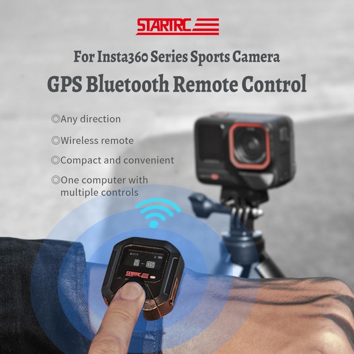 STARTRC GPS Bluetooth Remote Control For Insta360 X4 Series / Ace Pro Series / GO 3S Series (Black)
