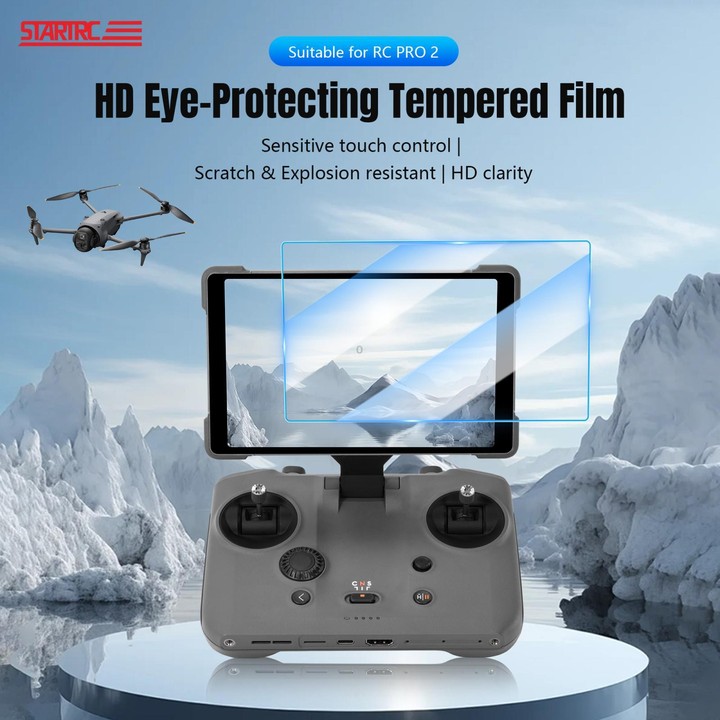 STARTRC 2pcs HD Tempered Glass Film for DJI Mavic 4 Pro / RC Pro 2 (Transparent)